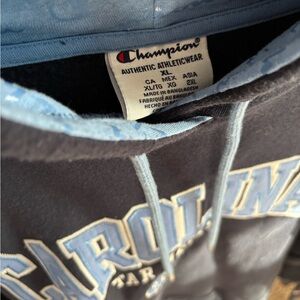 like new Champion Navy and Light Blue Carolina Hoodie